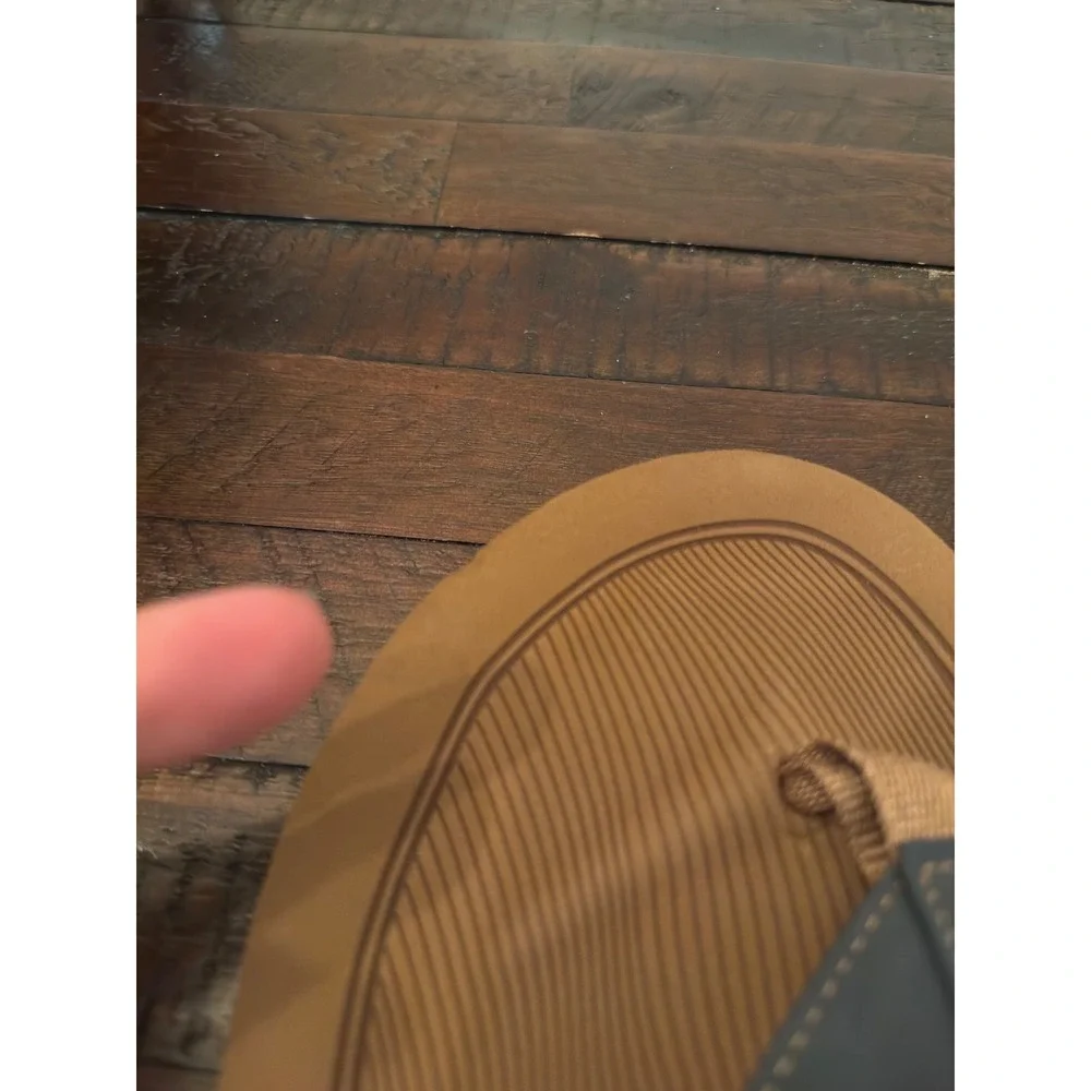 Cobian Mens Flip Flop Sandals Brown Blue Plaid Lining Size 12 Beach Casual